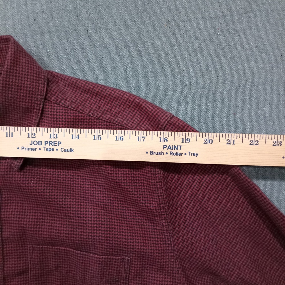 LL Bean Mens Traditional Fit Houndstooth Button Down Shirt Burgundy M 298275 - Picture 5 of 10